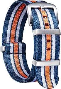BINLUN Nylon Watch Band Thick G10 Premium Ballistic Nylon Multicolor Replacement Watch Straps with Stainless Steel Buckle for Men Women 18mm 20mm 22mm 24mm