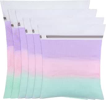 Set of 6 Laundry Net for Washing Machine, Laundry Bag Washing Machine in 4 Sizes, Laundry Bag Laundry Bag with Zip for Shirts, Sweaters, Coats, Jeans, Underwear, Baby Clothes