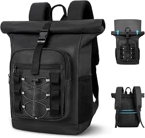 ISEYOU Rolltop Cooler Backpack, 36 Cans Insulated Backpack for Men & Women, Keeps Cold for Up to 20 Hours, Waterproof & Leak Proof Cooler Bag for Picnic, BBQ Camping, Lunch, Beach, Hiking