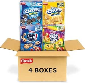 OREO Mini, and Mini CHIPS AHOY!, 24 Snack Packs (individually wrapped), School and Work Snacks, Chocolate Chip Cookies, Chocolate Sandwich Cookies, Variety Pack, Lunchbox Snack, Sweet Treat, 600 g