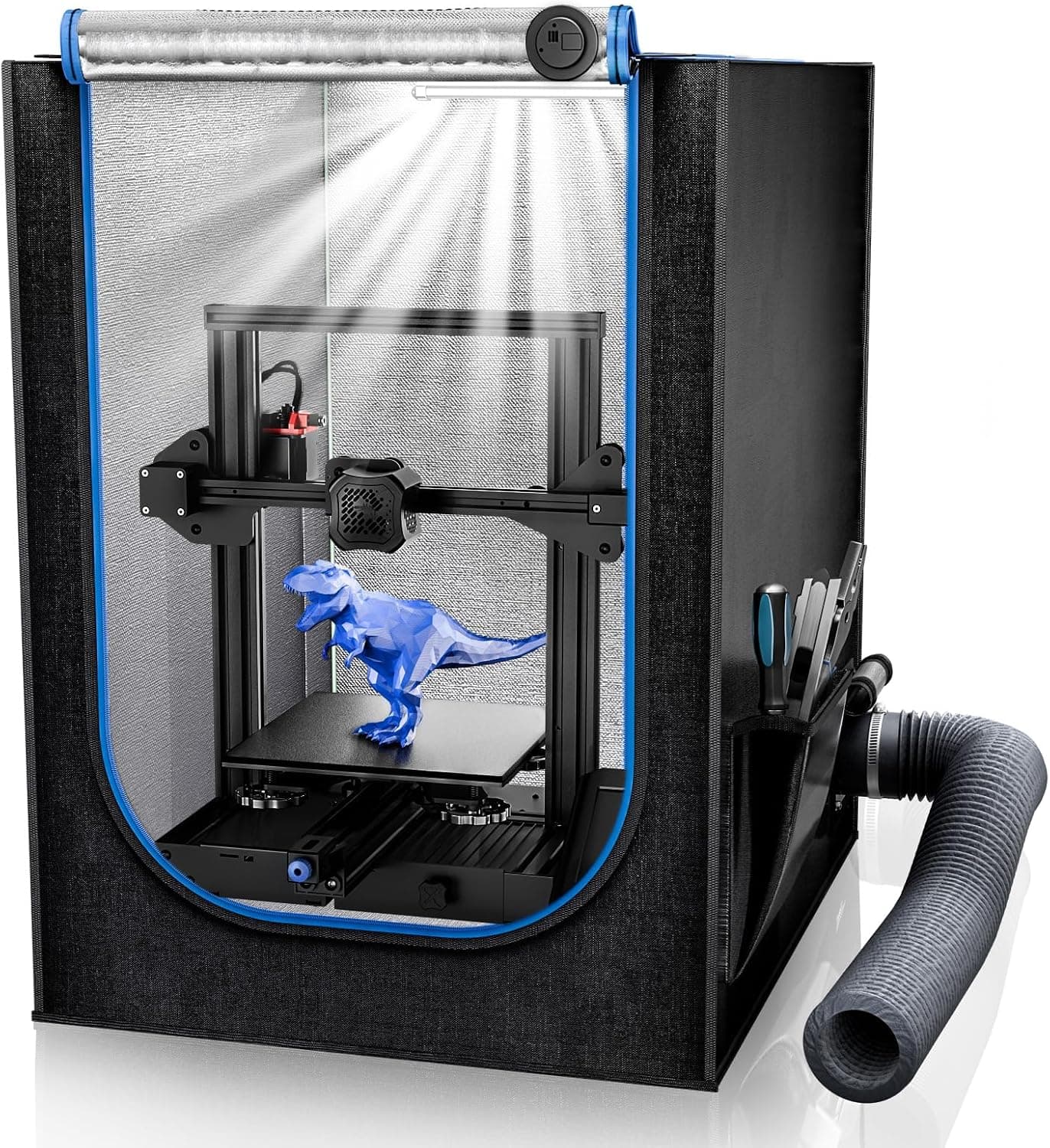 YOOPAI 3D Printer Hood for Anycubic Kobra 3/2 Neo/2 Pro, Creality Ender 3/Ender 3 Pro/Ender 3 V2/Ender 3 S1/Neo, T-slot for Light, Thermal Hygrometer, Ventilation Set, 550 x 650 x 750 mm