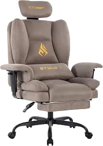 Symino Ergonomic Gaming Chair - Office Chair with Adjustable Footrest, Faux Leather 130 kg