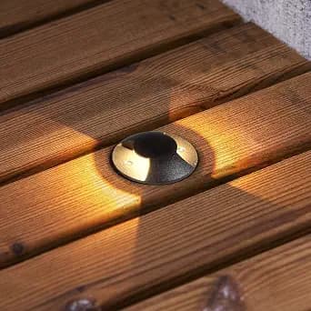 Well Lights Landscape Light Outdoor In Ground Deck Lights LED 2W Low Voltage AC/DC 12V-24V Warm White Waterproof IP67 Aluminium Double Sides Lighting for Floor,Driveway Paver 2Pack