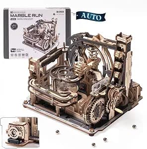ROKR 3D Puzzles for Adults, Electric Model Kits Marble Spaceport LGC01, 472pcs Marble Run Brain Teaser Wooden Puzzles Building Toy, Desk Decor Creative Birthday Gifts for Men/Women 14+
