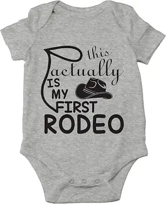 AW Fashions This Is Actually My First Rodeo Baby Bodysuit Adorable Newborn Girl Boy Clothes Newborn Romper