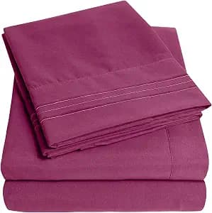1500 Supreme Collection Queen Sheet Sets Berry Purple - Luxury Hotel Bed Sheets and Pillowcase Set for Queen Mattress - Extra Soft, Elastic Corner Straps, Deep Pocket Sheets, Queen Berry Purple