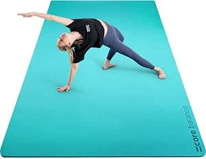 Core Balance Extra Large TPE Exercise Mat, 183cm x 116cm | Double-Layer TPE Foam, Extra-Large Exercise Area, Non-Slip Surface, Ideal for Yoga, Pilates & HIIT, Carry Strap Included