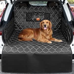 KYG Car Boot Liner for Dogs, Extra Long Waterproof, Nonslip, Car Boot Protector, Side & Bumper Protection, Scratch-Proof & Durable Fits SUV Estate Avant Trunk 215 x 110 cm(84.6"x43.3") ALL Black