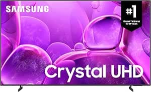 SAMSUNG 55-Inch U8200 Crystal UHD 4k Smart TV, Crystal Processor 4K, HDR, Titan Grey Metal Stream Design, Q-Symphony, Gaming Hub, 3 HDMI, HDMI Cable - [UN55U8200FFXZC] [Canada] (2025)