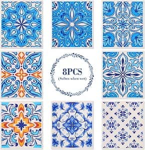 8 Pack Swedish Dish Cloths for Kitchen Reusable, Cellulose Sponge Cloths Swedish Dish Rags Washable Paper Towels Cloth Quick Dry Non-Scratch for Washing Dishes Home Counter Wipe