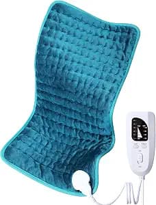 Heating pad for Back/Shoulder/Neck/Abdomen, Heating Pads with 6 Fast Heating Settings, Auto-Off, Machine Wash, Birthday Gifts for Women Mom Men Dad, Extra Large 12"x24", Blue
