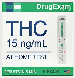 5 Pack - DrugExam Marijuana Test. Cannabinoids Testing Test. Rapid Test Dip Cards. Individually Packed.Detailed Instructions Included. Easy to Use.