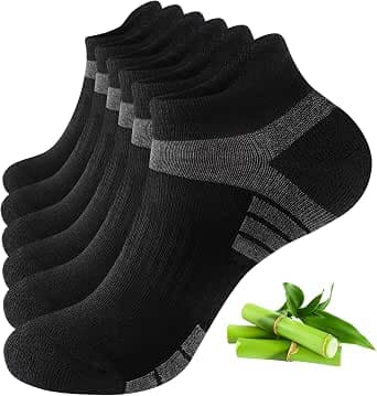 Bamboo Trainer Socks for Men Women Cushioned Ankle Socks | Breathable bamboo socks with seamless toe and anti-blister cushioning for running, gym, outdoor sports and summer wear