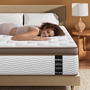 BedStory Queen Mattress 12 Inch, Firm Hybrid Mattresses in a Box Matelas Queen with Individual Pocket Springs for Back & Lumbar Support, Fiberglass Free & Pressure Relief, CertiPUR-US Certified