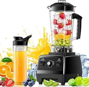 Blender for Smoothies, Blenders for Kitchen with 68Oz. Pitcher and 20Oz.Juicer Container, Smoothie Blender for Ice Crushing, Frozen Fruits, Black