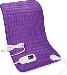 Deepsoon Heating Pad,Electric Heating Pads for Back,Neck,Abdomen,Moist Heating Pad for Shoulder,Knee,Arms,Legs,Dry/Moist Heat & Auto Shut Off,Christmas Gifts for Men and Women,Dark Purple,24x12 Inch