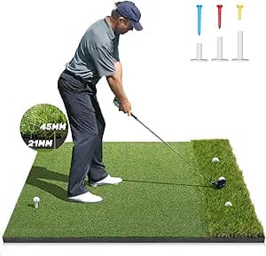 Premium Dual-Turf Golf Mat: 5x4ft Thickened for Backyard, Driving Range, Indoor & Outdoor Practice Hitting, Swing & Chipping, Ideal Gifts for Men Dad