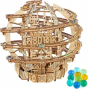 Wood Trick Wooden Marble Run Electric Motorized - 3D Wooden Puzzles for Adults to Build - 17x16 - Marble Maze Wooden Model Kits for Adults to Build