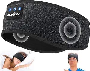 MUSICOZY Bluetooth 5.4 Sleep Headphones Headband Sports Wireless Audio | Earbuds 2 in 1 Design with Breathable Stretch Fabric, HD Stereo Sound Speakers for Workout Yoga Running, Nighttime Sleep Use