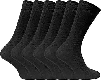 Mens 6 Pack Thin 100% Cotton Lightweight Breathable Ribbed Crew Dress Socks