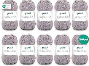 Gründl Cotton Fun Wool, Cotton, Light Grey, 27 x 11 x 7 cm