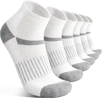 6 Pairs Merino Wool Ankle Running Hiking Socks Compression Support Breathable Thick Cushion No Show Socks for Women Men