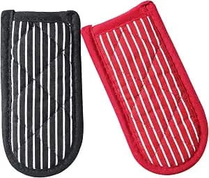Cast Iron Skillet Handle Covers,Pot Handle Covers Heat Resistant,Pot Holders for Kitchen Heat Resistant,Machine Washable Handle Mitts 2 PCS(Striped)