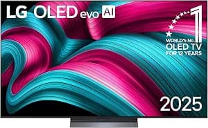 LG OLED65C54LA TV 65 Inch (165 cm) 4K OLED evo AI TV (α9 Gen8 4K AI Processor, webOS 25, 120Hz (VRR up to 144Hz)) [Model Year 2025] [Energy Class F]