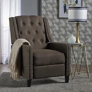 Christopher Knight Home Izidro Traditional Fabric Recliner, Coffee / Dark Brown