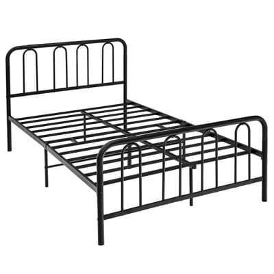 Costway Stylish Full Size Metal Bed Frame Platform Bed Base w/ Headboard & Footboard